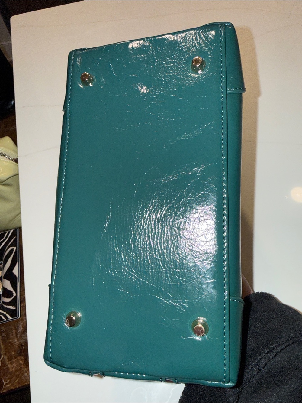 Amy Shehab Green Toiletry bag with Gold Accent - Picture 3 of 3
